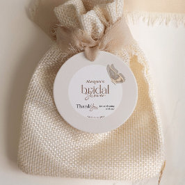 Modern minimalistisk Beige Butterfly-Möhippa Gåvor Etiketter