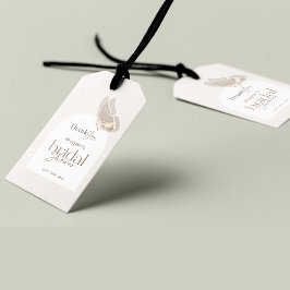 Modern minimalistisk Beige Butterfly-Möhippa Presentetikett