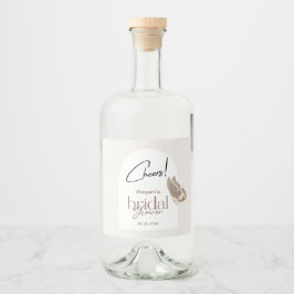 Modern minimalistisk Beige Butterfly-Möhippa Spritflaskor Etikett