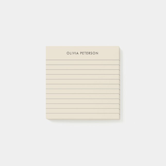 Modern minimalistisk Beige Led Sticky Post-it Block (Framsida)