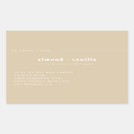 Modern minimalistisk Beige Packaging Candle Cosmet Rektangulärt Klistermärke
