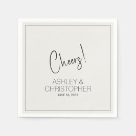 Modern minimalistisk Benvit Bröllop Pappersservett