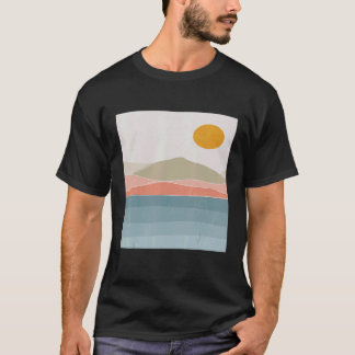 Modern minimalistisk bergsestetisk contemporary t shirt