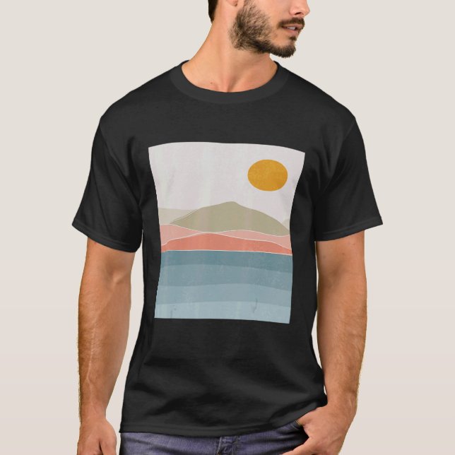 Modern minimalistisk bergsestetisk contemporary t shirt (Framsida)