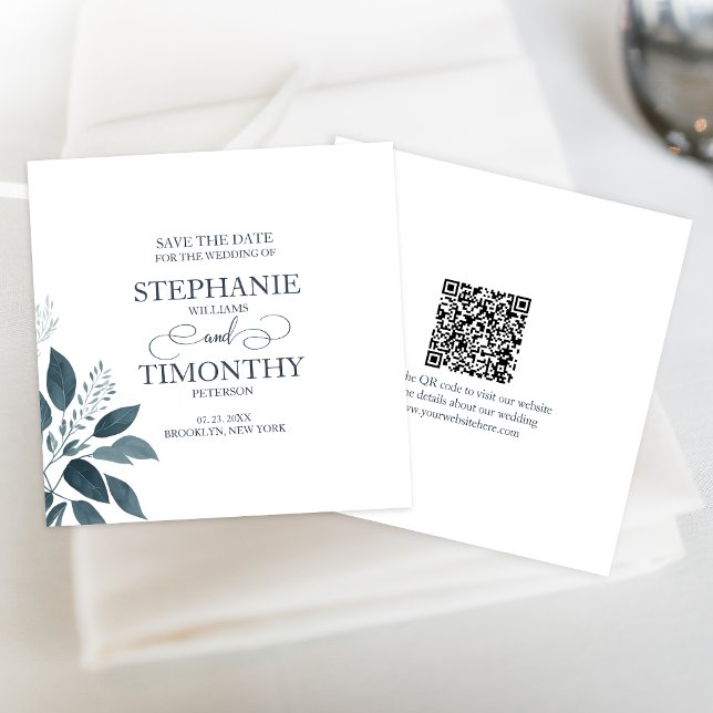 Modern minimalistisk besparing av datum QR-koden B Inbjudningar (Simplify wedding planning with a QR code. Guests can easily access wedding details on your website.)