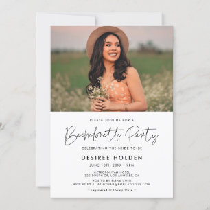 Modern minimalistisk bild av Bachelorette Party Inbjudningar
