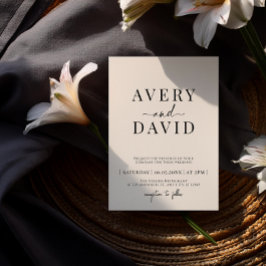 Modern minimalistisk bild av bröllop inbjudningar