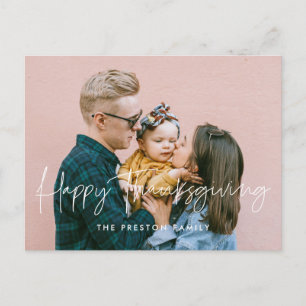 Modern minimalistisk bild av familjen Happy thanks Vykort