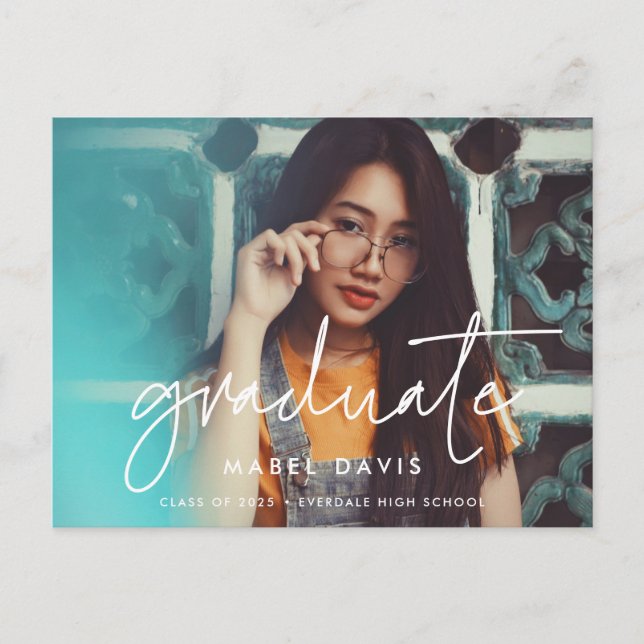 Modern minimalistisk bild av studenten vykort (Framsida)