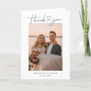 Modern, minimalistisk bild Heart Bröllop-foto Tack Kort