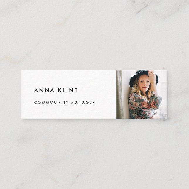 Modern minimalistisk bild mini visitkort (Framsida)