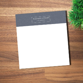 Modern minimalistisk blå linne och elfenben anteckningsblock