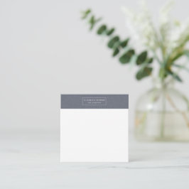 Modern minimalistisk blå linne och elfenben anteckningskort