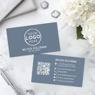 Modern Minimalistisk Blå Professionell Logotyp Visitkort