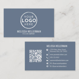 Modern Minimalistisk Blå Professionell Logotyp Visitkort