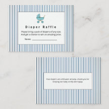 Modern & Minimalistisk Blå Vagn Blöja Lotteri En