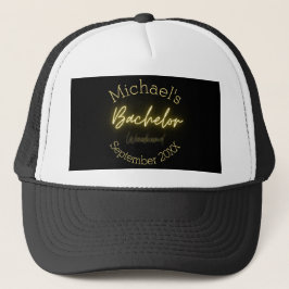 Modern minimalistisk Black and Guld Bachelor Party Keps