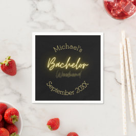 Modern minimalistisk Black and Guld Bachelor Party Pappersservett