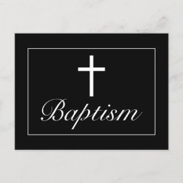 Modern minimalistisk Black Baby-baptism Meddelande Vykort