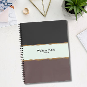 Modern minimalistisk Black Brown Rand Anteckningsbok