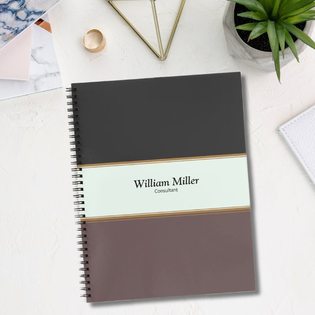Modern minimalistisk Black Brown Rand Anteckningsbok (Skapare uppladdad)