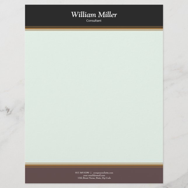 Modern minimalistisk Black Brown Rand Brevhuvud (Framsida)