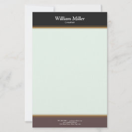 Modern minimalistisk Black Brown Rand Brevpapper