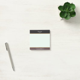 Modern minimalistisk Black Brown Rand Post-it Block
