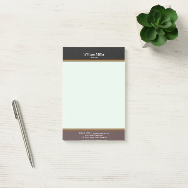 Modern minimalistisk Black Brown Rand Post-it Block (Kontor)