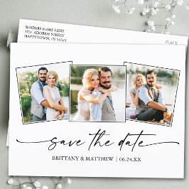 Modern minimalistisk Bläck-skript 3 fotospara datu Vykort