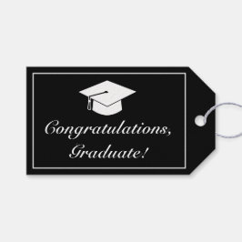 Modern minimalistisk Black Studenten-Grattis Presentetikett
