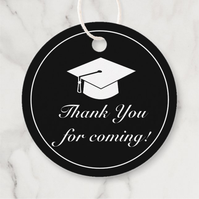 Modern minimalistisk Black Studenten Tack Gåvor Etiketter (Baksida)