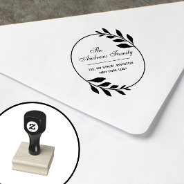 Modern Minimalistisk Bladkrans Stämpel