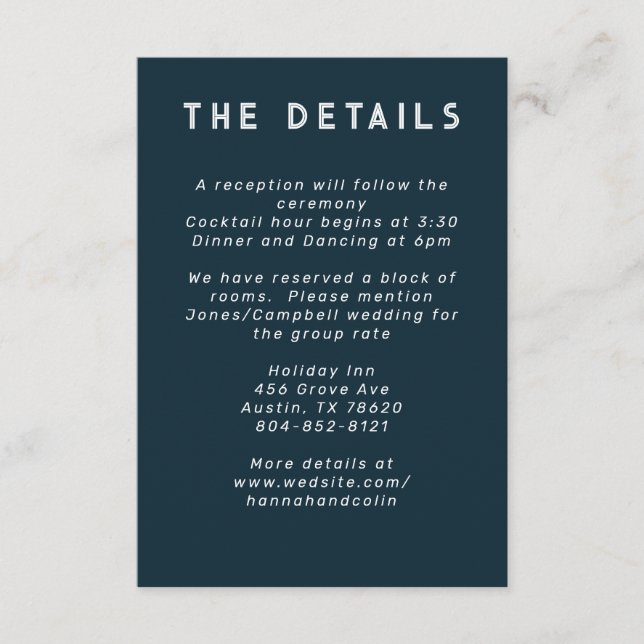 Modern minimalistisk blåskalk tilläggskort (Framsida)