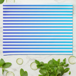 Modern minimalistisk blåturkos Ombre Rand Kökshandduk