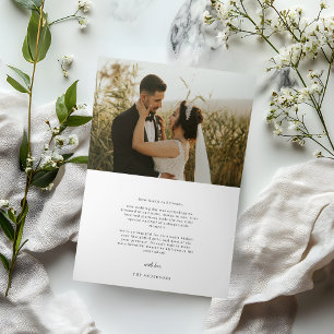 Modern minimalistisk blomfoto collage bröllop tack kort
