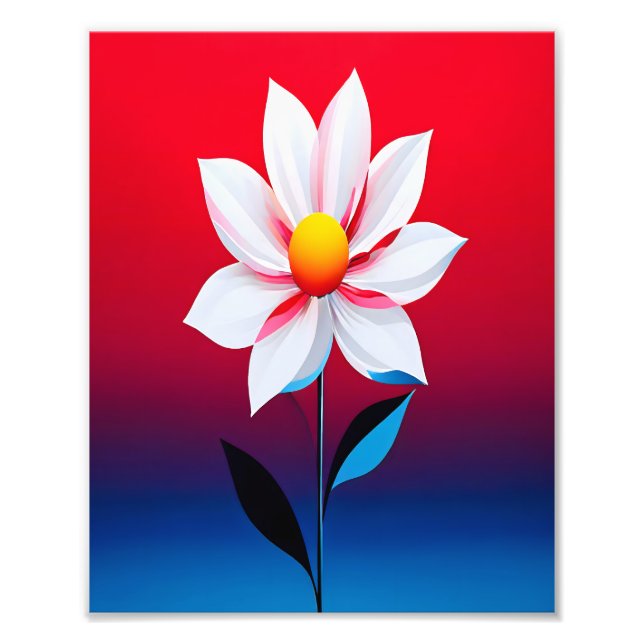 Modern Minimalistisk blomskonst Fototryck (Framsidan)