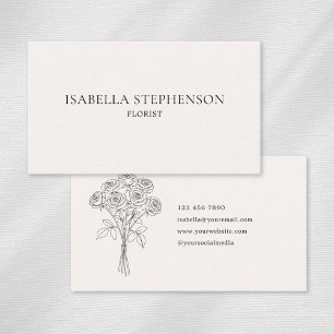 Modern Minimalistisk Blomsterhandlare Elegant Visitkort