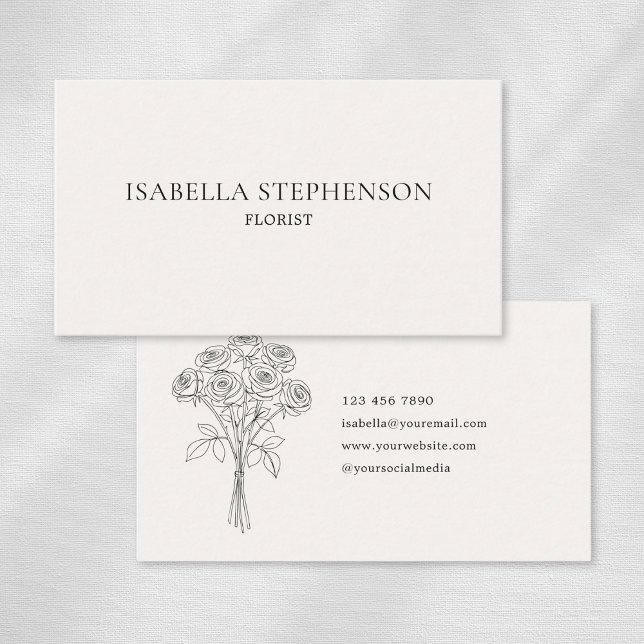 Modern Minimalistisk Blomsterhandlare Elegant Visitkort (Skapare uppladdad)