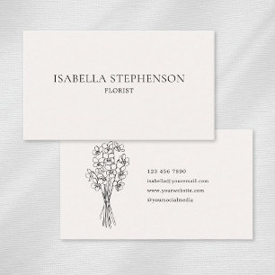 Modern Minimalistisk Blomsterhandlare Elegant Visitkort