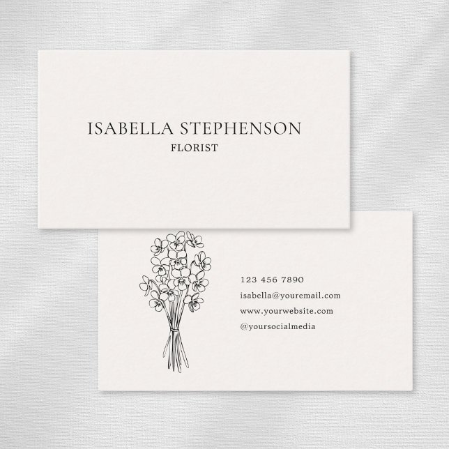 Modern Minimalistisk Blomsterhandlare Elegant Visitkort (Skapare uppladdad)
