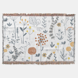 Modern minimalistisk blomstermönster filt