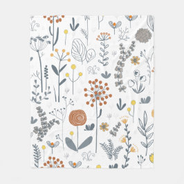 Modern minimalistisk blomstermönster fleecefilt