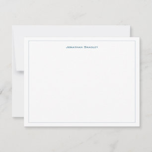 Modern minimalistisk Blue All Caps Typography Anteckningskort