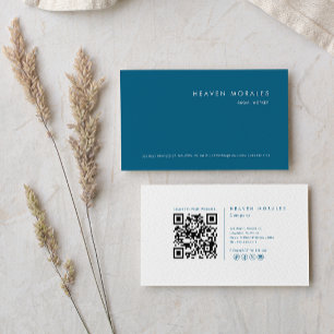 Modern minimalistisk Blue White Social Worker Visitkort