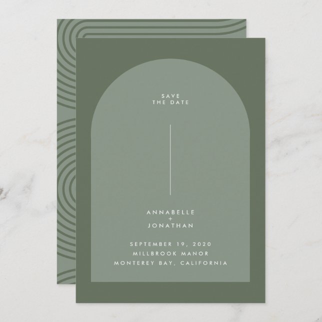 Modern minimalistisk bohemisk salvia grön geometri (Fram/baksida)