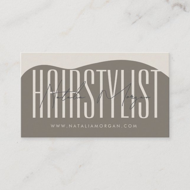 Modern Minimalistisk Boho Båge Hårstylist Visitkort (Framsida)