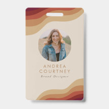 Modern minimalistisk boho beige foto QR-namn