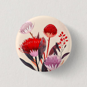 Modern Minimalistisk Boho Blommig Botanisk Knapp