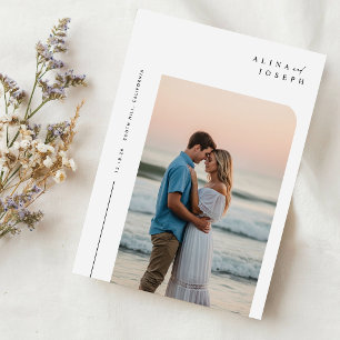 Modern Minimalistisk Boho Foto Bröllop Inbjudningar